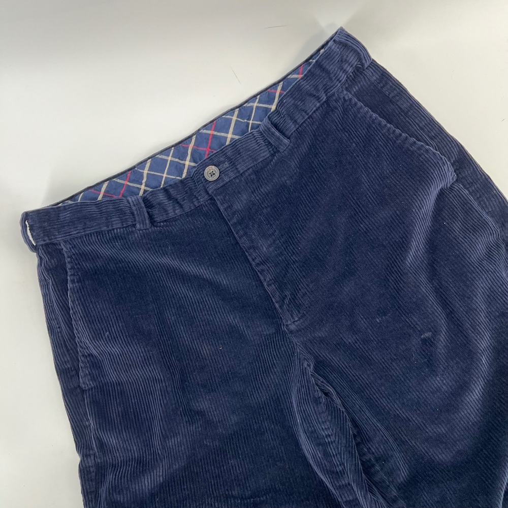 Brooks Brothers Clark Corduroy Pants Mens 35x32 Navy Blue Stretch Trousers